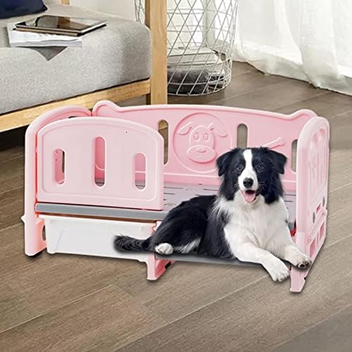 Ｋｌｋｃｍｓ PP BED CACO CACO CACO 31X19X15.7 PiNCH estável para cães pequenos e gatos Capacidade de peso sólida Capacidade de peso 100 kg visual elegante visual, com caixa de escada rosa