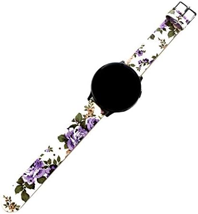 Nickston Floral FL-4 Purple Roses Band Compatível com Garmin Venu SQ, Venu Sq Music Edition e Venu Smartwatches Strap B18P20