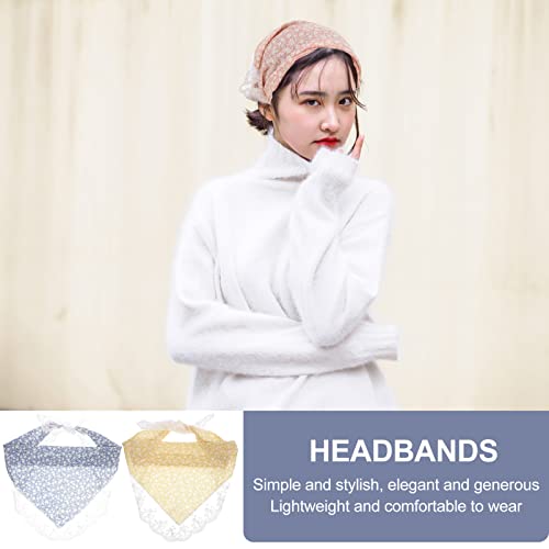 Kallory Bandana 3 PCs elástica lenço de cabelo de cabelos para a cabeça Lace Hair Hair Lenves Headwrap Triangle Kerchief Head Scons Hair Bandanas para Mulheres Meninas Decoração de Cabeça