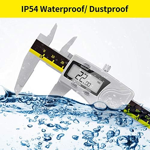 Ferramenta de medição de pinça digital, CUDNY 6 polegadas IP54 Proteção à prova d'água Palipers vernier de aço inoxidável, pinça