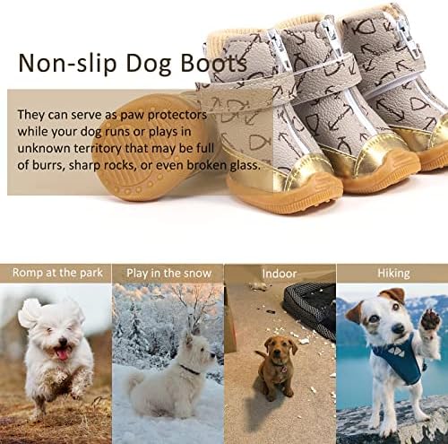 Sapatos de cachorro para botas de cães pequenos para calçadas de neve de inverno para pavimento quente para filhote com