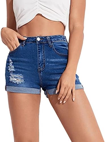 Denim Shorts Mulheres Casual Summer High Waist