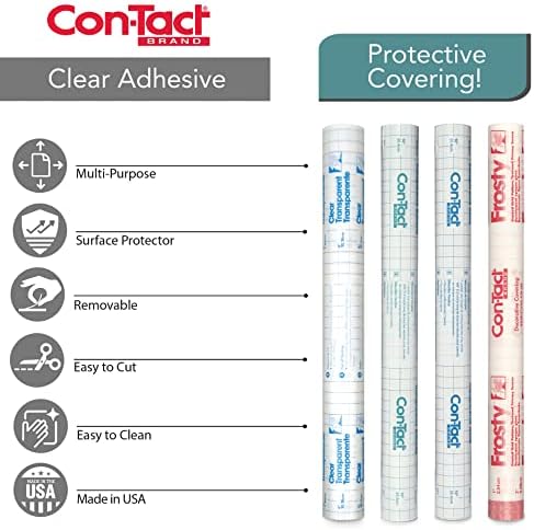 CON-TACT Brand Creative Clear Cobering, versátil e auto-adesivo Liner, filme de privacidade ideal, protetor Clear Vinyl, 18 '' x 16 ', fosco