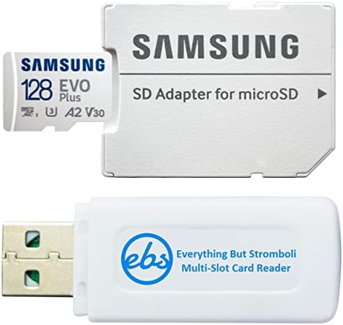 Samsung 128GB SDXC Micro EVO Plus Card com adaptador Funciona com Samsung Telefone A23, Xcover 6 Pro, A73 5G, A23