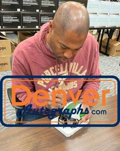 Shaun Alexander autografou o Seattle Seahawks Lunar Mini capacete JSA 31851 - Mini capacetes autografados da NFL