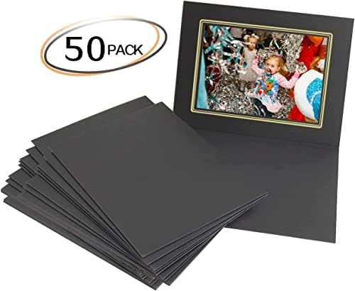 Golden State Art, Pacote de 50, 5x7 Pastas de foto, moldura de papelão, cartões de moldura de papel, cartões de felicitações/convite,