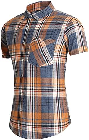 Camisa de natação masculina de verão primavera e verão camisa xadrez tendência grande tamanho jovem jovem de mangas curta