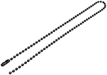 X-Dree Black Metal Metal Flop Ball Connector Chain ChainChain de 2,4 mm dia 30cm de comprimento (Cadena de Colector de Bola de Corchete