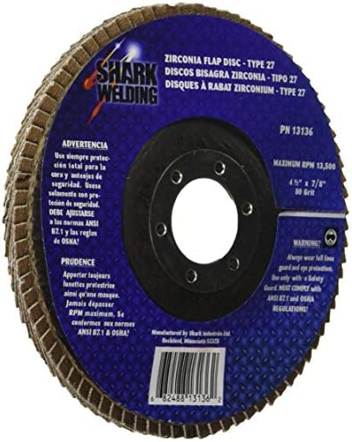 Shark 45882 4,5x7/8 Premium Platinum Zirconia Type 27, 80 Grit, 10 pacote