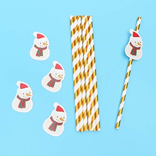 Amofun Christmas Straws Party Party Pedrows Straws para jantar de festa de Natal 30pcs Decoração da mesa de casamento