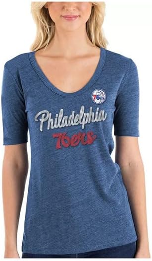 Nova era NBA feminina Philadelphia 76ers Tri-Blend Jersey T-Shirt