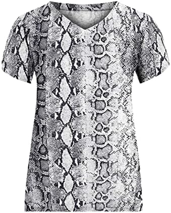 Zlovhe Summer Short Manga Tunic Top for Women 2023, V-Shirt Pescoço de Vicultor Impressão de Camiseta Ruffle Swiss Dot Solid Solid Loose Fit Bloups