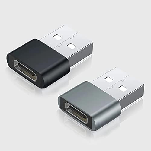 Usb-C fêmea para USB Adaptador rápido compatível com seu Samsung SM-M205F para Charger, Sync, dispositivos OTG como teclado, mouse,