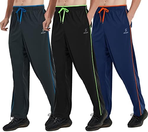 Calça de moletom SpeedMe masculina aberta com bolsos para treino, academia, corrida, corrida, casual, treinamento, atlético,