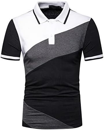 Camisas de pólo masculinas, camisa de retalhos da moda masculina com mangas curtas para novos esportes de verão