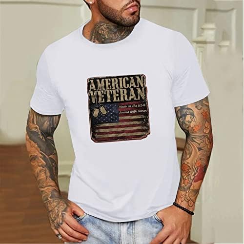 XXVR Soldado masculino Camisetas patrióticas de manga curta, bandeira americana