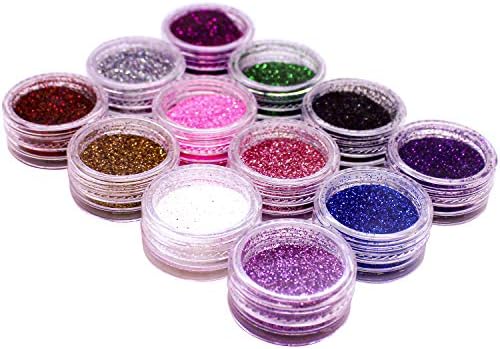 Glitter biodegradável para vasos de unhas em gel conjunto de vasos, pó de pó ultra fino, maquiagem de tinta facial, cabelo, artesanato
