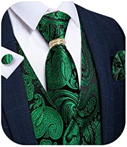 Conjunto de coletes de traje masculino Dibangu, 5 PCs Smoking Cistatecoat e Bolock Square Bollowlinks Anel de gravata para casamento