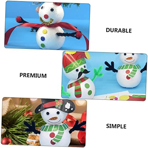 Toyvian 6pcs Snowman Foam Kids Toys educacionais Branco conjunto de ornamentos brancos Mini Snowman Kit Crafts de boneco