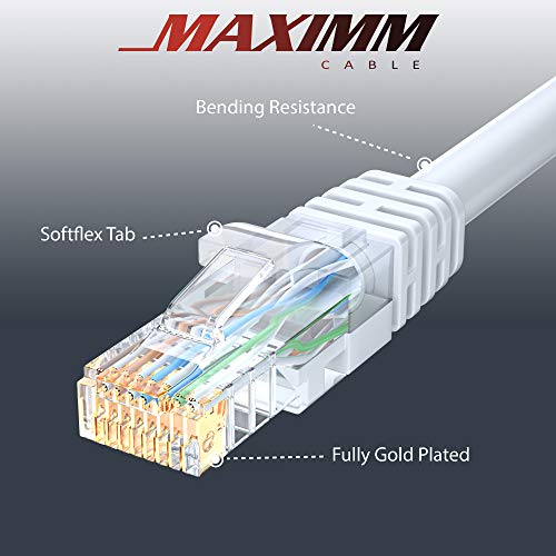 MAXIMM CAT 6 Cabo Ethernet 20 pés, de cobre puro, cabo CAT6 CABO LAN, cabo de internet e cabo de rede - UTP