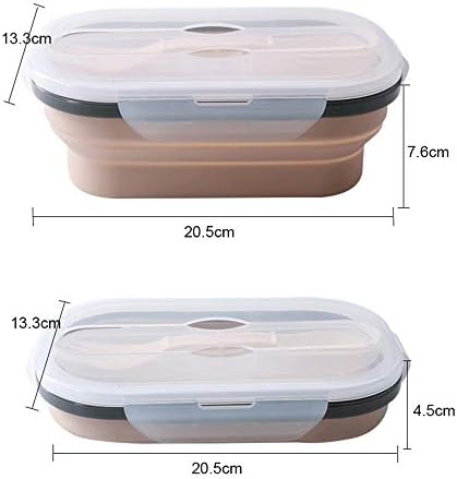 QYTECFH RECHING ALHONO Silicone Dobring Box Bogue Portátil BENTO Bento Durável Salada Recipiente de Alimentos Tigela Dinnerares Acessórios de cozinha