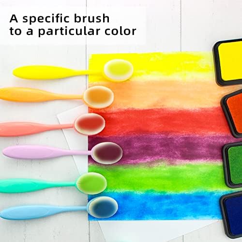 Brecha de mistura de tinta artesanal de 10 embalagens, escovas de maquiagem macias e coloridas com tamanho de cabeça de escova 1.18