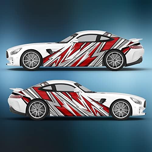 Decalques pintados de carros de 2pcs, panorama lateral de faixas de corrida, adesivos de vinil, adesivos para carros