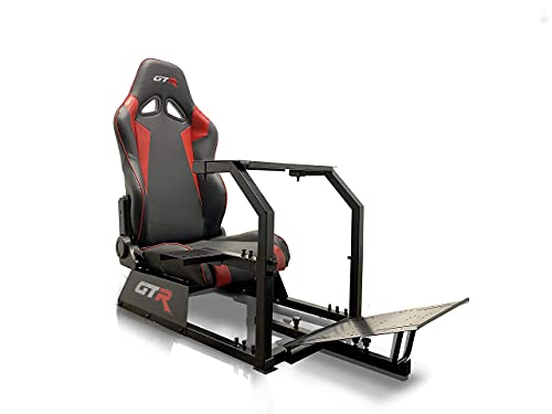 Simulador GTR GTA Modelo majestoso quadro preto com tampa preta de couro vermelho preto Especiale Speciale Racing Racing Driving Gaming Simulator Cockpit Chair