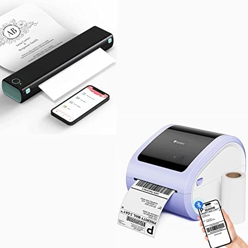 Phomemo M08F-Letter Bluetooth Portable Printer, D520BT Bluetooth Shipping Label Printer, compatível com Android e IOS Phone & Laptop