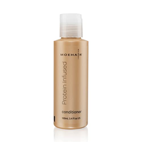 MOEHAIR PROTEINA INFUSED CONDIGIDO TAMANHO DE VIAGEM 3.4 FL OZ, Para cabelos secos, crespos e quimicamente tratados, hidratante de