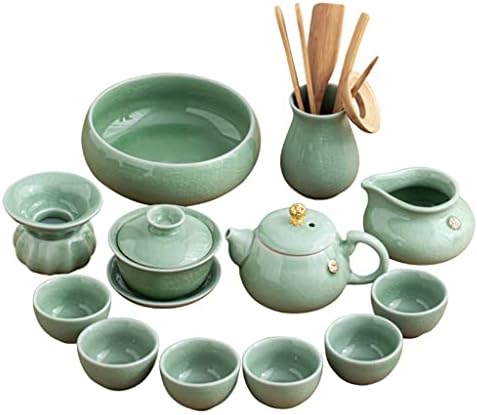 HDRZR Um conjunto completo de conjuntos de chá kungfu, xícaras de chá de cerâmica, bules, cenários, caixas de presente