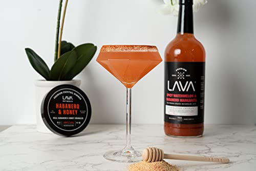 Lava Premium Habanero e Honey Cocktail Rimmer, todo o tempero natural de Rimmer, Sweet & Spicy, sem dióxido de silício, com tampa