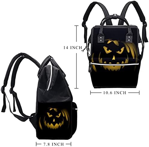 Mochila de fralda de lanterna de abóbora de Halloween com bolsas trocas para meninas garotas meninas mamãe bolsa