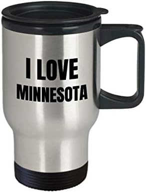 I Love Minnesota Travel Caneca Funny Gift Ideia Novelty Gag Coffee Tea 14oz Aço inoxidável
