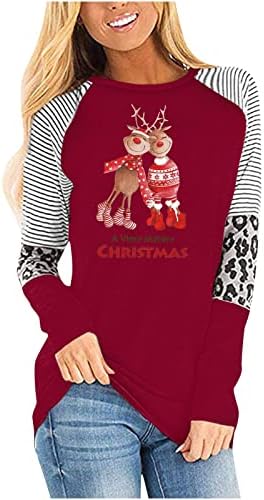 Womens Fall tops colares pescoço de natal camisetas grandes dimensões de trabalho casual academia de academia para mulheres