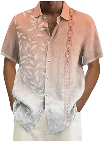 Camisas de manga curta para homens da praia de praia havaiana de verão para homens botões de férias casuais no topo
