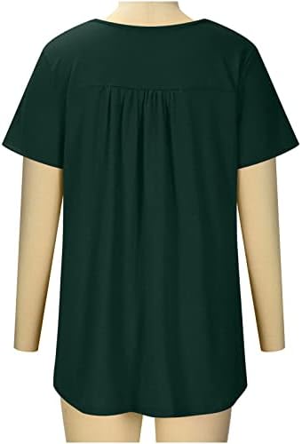 Teen Girls Crew pescoço de pescoço de algodão de algodão para cima Up plissado Blusa básica camiseta para mulheres Summer Fall Me Me Me