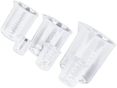 Operitacx 5pcs medem copos de copos de copos medindo copos de copos de plástico copos de copo de laboratório de copo de