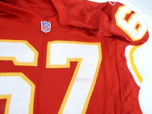 2001 Kansas City Chiefs 67 Game usou Red Jersey 46 DP32158 - Jerseys de jogo NFL não assinado usado