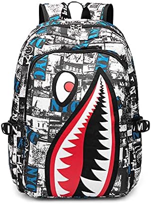 IIOZXMI Shark Kids Backpacks Fashion Bookbag Multifuncional para escolaridade Laptop de viagem à prova d'água casual para adolescentes