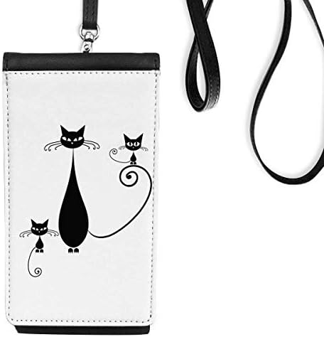 Black Cat Faly Halloween Animal Ponela Phone Wallet Bolsa pendurada bolsa móvel bolso preto