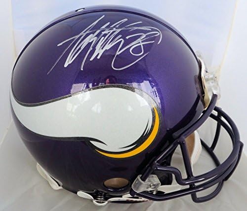 Adrian Peterson assinou o capacete Minnesota Vikings Pro Line em tamanho grande JSA - Capacetes NFL autografados
