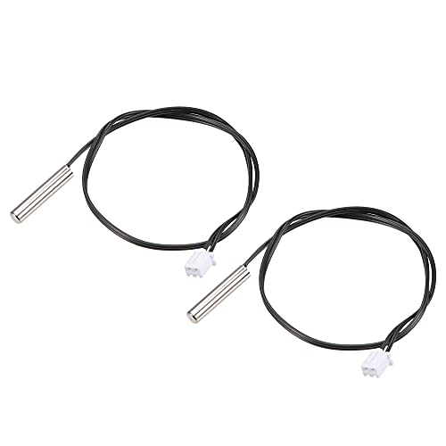 UXCELL 2PCS 10K Sonda de sensor de temperatura, aço inoxidável NTC Sonda de sensor térmico de 3,3ft Cabo de extensão digital