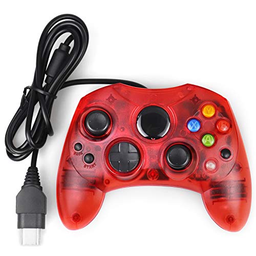 Winklom Xbox Classic Controller Stype Gamepad com fio para o console do tipo Xbox S Ruby Red