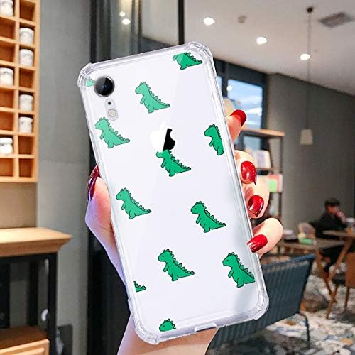 Maycari CARATURA DE PRONOSTO DE DINOSAURO DE DENOSAURO Maycari Caixa de telefone Clear Design para iPhone XR, Clear TPU Casos