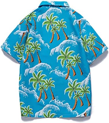 Camisa havaiana de Eelhoe para homens Botão casual de funk