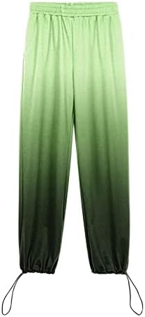 Wocachi Gradiente Feminino colorida Sorto Cinqueça a Caia Alta Cintura Esportes Ginásio Baggy Pants calças de lounge