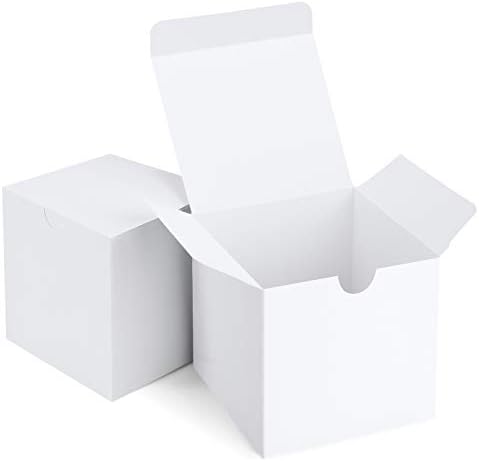 Caixas de presente Eupako 4x4x4 25 pacote caixa de papel marrom kraft com tampas de festas de festa para proposta de