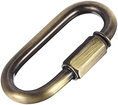 Conector de cadeia de meccanidade, prenda de parafuso de ligação rápida de 6 mm de espessura clipes ovais para lustres pingentes de bronze pacote de bronze de 6