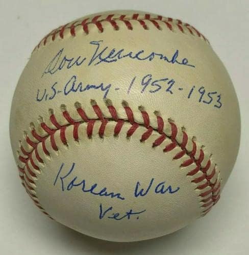 Don Newcombe assinou o beisebol NLB Exército dos EUA 1952-53 Vet da Guerra da Coréia JSA - Bolalls autografados